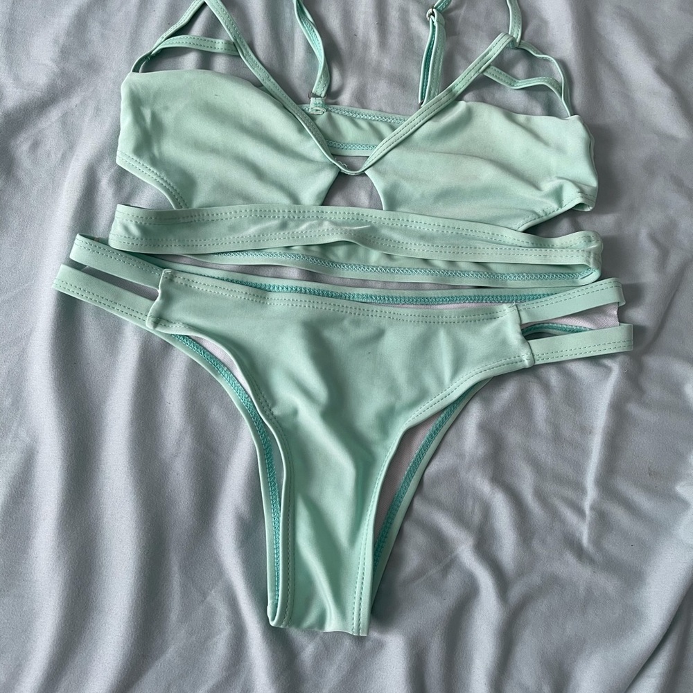 Free people teal Bikini set